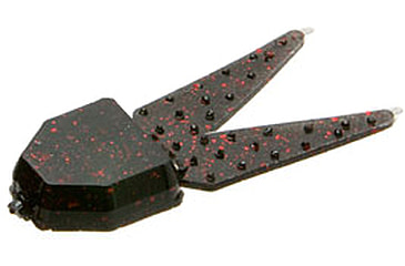 Image of Zoom Small Chunk Jig Trailer, 5 Pack, 2.5in, Black Red Glitter, 027001X