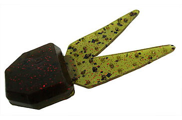 Image of Zoom Small Chunk Jig Trailer, 5 Pack, 2.5in, Green Pumpkin Red, 027202X