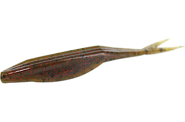 Image of Zoom Super Fluke Jr Baitfish Imitator, 10 Pack, 4in, Green Pumpkin Red, 056202X