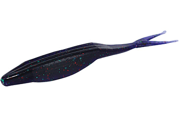 Image of Zoom Super Fluke Jr Baitfish Imitator, 10 Pack, 4in, Junebug Red, 056177X