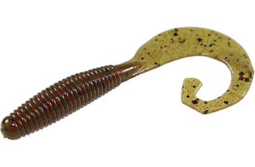 Image of Zoom Tab Tail Grub, 10 Pack, 4in, Green Pumpkin Red, 059202X