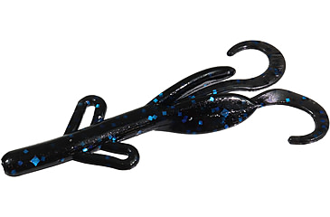 Image of Zoom Tiny Brush Hog Mini Creature Bait, 15 Pack, 3in, Black/Blue, 055072X