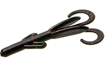 Image of Zoom Tiny Brush Hog Mini Creature Bait, 15 Pack, 3in, Black Red Glitter, 055001X
