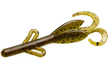 Image of Zoom Tiny Brush Hog Mini Creature Bait, 15 Pack, 3in, Green Pumpkin Red, 55202