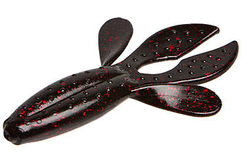 Image of Zoom Z-Hog Creature Bait, 8 Pack, 4in, Black Red Glitter, 119001X