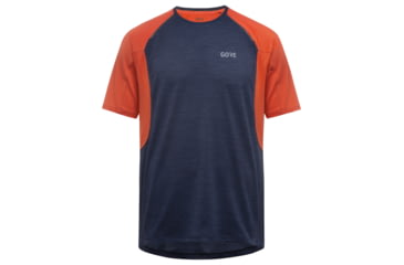 Image of GOREWEAR Mens R5 Running Shirt in Orbit Blue/Fireball Large Slim fit 083649C1, 100614-AUAY-XL