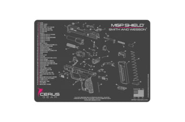Image of Cerus Gear 3mm Promats 12"x17" S&w M&p Shield Sch Char Grey, CERHMSWMPSHLDSCHPNK