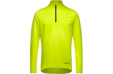 Image of GOREWEAR Everyday Mid 1/4 Zip Mens in Neon Yellow XL Regular fit Moisture Wicking BAB72606, 101093-0800-XXL