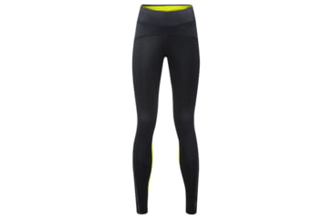 Image of GOREWEAR R5 Womens GORE-TEX INFINIUMTM Running Tights in Black/Neon Yellow Large 12-14 Form fit Windproof 1D1F2C14, 100660-9908-42