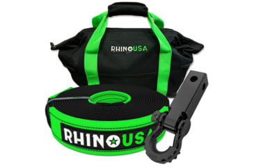 Image of Rhino USA 30 Tow Strap &amp; Shackle Hitch Receiver Combo DFD1886C, RNO-30STRAPHITCH