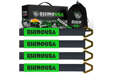 Image of Rhino USA 2 x 38 Axle Tie-Down Straps 4-Pack 4B7BE797, Green, RNO-AXLESTRAPS-GRN
