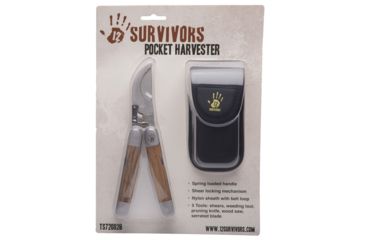 Image of 12 Survivors Pocket Harvester, Zebra Wood Handle, TS72002B