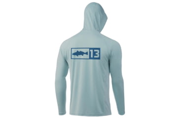 Image of Rapala Marsh Master Performance Long Sleeve Logo Hooded Shirts - Men's, Blue/Red, 2XL, PSLS5-XXL