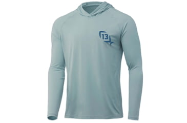 Image of Rapala Marsh Master Performance Long Sleeve Logo Hooded Shirts - Men's, Blue/Red, 2XL, PSLS5-XXL