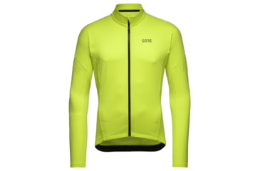 Image of GOREWEAR Mens C3 Thermo Cycling Jersey in Neon Yellow 2XL Slim fit AEA9FE28, 100647-0800-XXXL