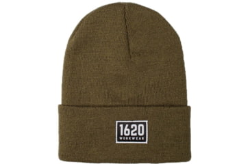 Image of 1620 Workwear Cuffed Beanie, Patch, Hunter Green, One Size, A-06-H