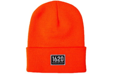 Image of 1620 Workwear Cuffed Beanie, Patch, Hunter Orange, One Size, A-06-O