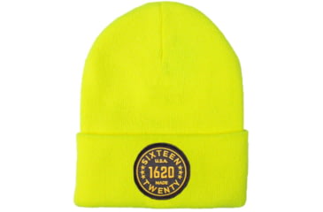 Image of 1620 Workwear Cuffed Beanie, Roundel, Hi Vis Yellow, One Size, A-08-Y