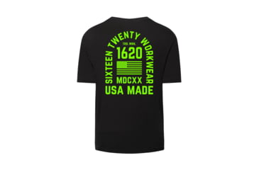 Image of 1620 Workwear Stacked Logo Shirt Short Sleeve C166D9B9, Dark Red, Large, SST3RL