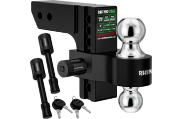 Image of Rhino USA Adjustable Drop Hitch 2.5 Receivers 53ACE097, 6&quot; Drop, Silver, RG-HTDROP2.56-SVR