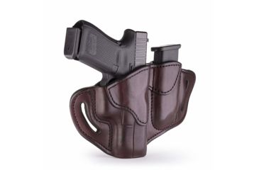 Image of 1791 Gunleather Combo Open Top Multi-Fit Belt Holster 2.1 and Mag 1.2, S&amp;W MP9, Taurus PT111, Right Hand, Signature Brown, Size 2.1, BH2.1M1.2-SBR-R