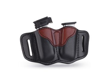 Image of 1791 Gunleather MAG 2.1- Double Magazine Holster for Single Stack Mags, Brown on Black, Size 2.1, MAG-2.1-BLB-A