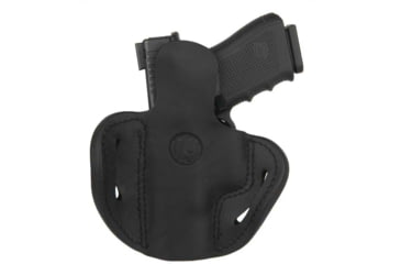 Image of 1791 Gunleather Mossy Oak Bottomland Camo Nylon, Optic Ready, Open Top Belt Holster, Size 2.1, RH, Stealth Black/Bottomland Camo, Stealth Black/Bottomland Camo, 2.1, MOBH-2.1-SBL-R