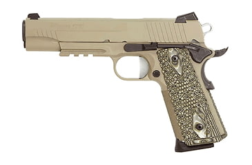 Image of SIG SAUER 1911 Scorpion Pistol, .45 ACP, 5 in barrel, stainless steel frame, Hogue G10 composite grip, recoil operated semi-automatic, low profile night sights, 8 round magazine, 1911 Scorpion-1-FRRMPG