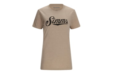 Image of Simms Fishing Products Ws Crew Logo T-Shirt 6379945A, Cinder Heather, S, 14104-1181-20