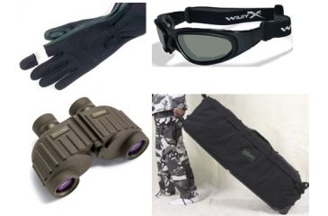 Image of 4-PC Military Emergency Response Package - BlackHawk HellStorm-Aviator-Nomex Gloves, BlackHawk A.L.E.R.T. Bag, Steiner 8x30 Military-Marine Binoculars and Wiley-X SG-1 Goggles