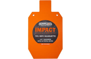 Image of Champion Traps and Targets Impact Steel Silhouette Target - 75% IPSC Rifle Rated, Orange, 44922C
