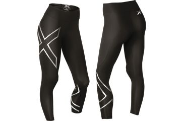 Image of 2XU Mens Hyoptik 3/4 Ct Blk Md 3515B BLK/SRF M