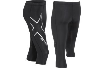 Image of 2XU Mens Hyoptik 3/4 Ct Blk Md 3515B BLK/SRF M