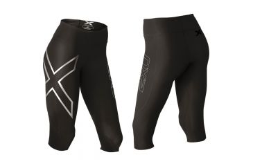 Image of 2XU Mens Hyoptik 3/4 Ct Blk Md 3515B BLK/SRF M