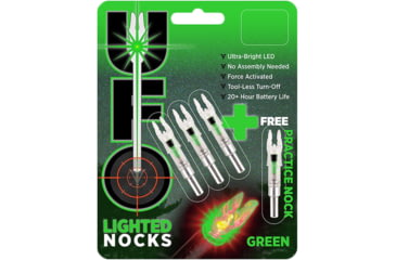 Image of .30-06 Outdoors UFO Lighted 3+1 BP Nock, .246, Green, UFO246G
