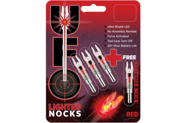 Image of .30-06 Outdoors UFO Lighted 3+1 BP Nock, .166, Red, UFO166R