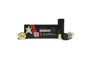 Image of PPU Stars &amp; Stripes Defense Buckshot Shotshells 12ga 2-3/4 9-pellet 1200 fps 00 250/ct Case 25 Boxes A81E5434, OQCBUCK9C