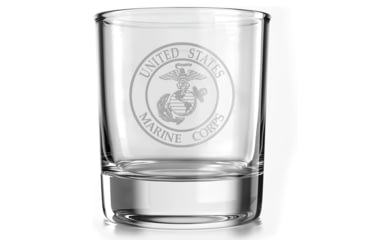 Image of Old Southern Brass USMC Engraved Whiskey Glass - 10 ounce 0704EC11, OSB-WG-USMCSEAL