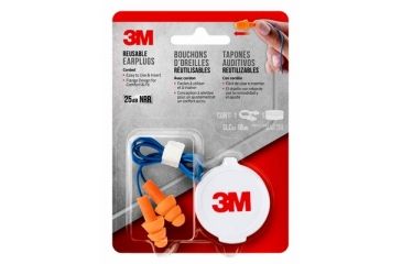 Image of 3M Corded Reusable Earplugs,NRR 25 dB,1 pair/pk, 90586-10DC