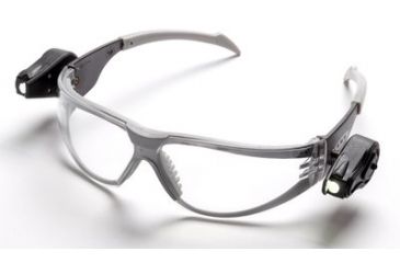 Image of 3M Lightvision Protective Eyewear,Gray Frame,Black Temples,Clear Anti-Fog Lens,Dual LED Lights,10ea/case 11356-00000-10