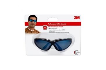 Image of 3M Performance Safety Eyewear,Black Frame,Ice Blue Mirror Lens 90763-80025