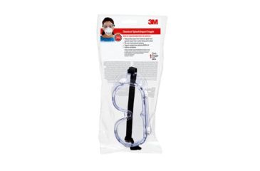 Image of 3M Tekk Protection Chemical Splash/Impact Resistant Safety Goggle,Clear Frame,Clear Lens,Ea 91252-80024