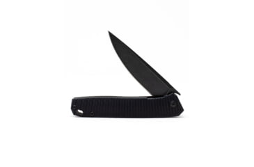 Image of 3V Gear Black React Folding Knife - Grooved G10/Black Coated, black-react-folding-knife-grooved-g10-black-coated