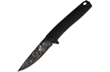 Image of 3V Gear Dia De Los Muertos Folding Knife, 3.75in Closed, 3in, 8Cr14MoV, Black Coated Blade, Black Grooved G10 Handle, VVV-GB-BC-MUERTOS