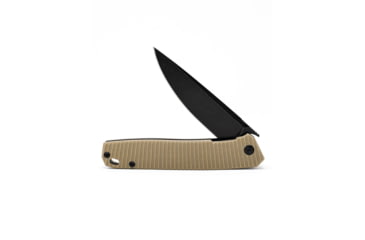 Image of 3V Gear Tan React Folding Knife - Grooved G10/Black Coated, tan-react-folding-knife-grooved-g10-black-coated