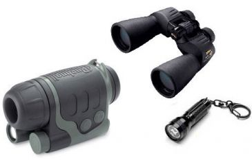 Image of 3-PC Night Day Hiking Gift Package - Nikon 12x50 Action Extreme Waterproof Binoculars 7246, Bushnell 2X24 Night Vision Monoculars 262024, Streamlight Key-Mate with White LED 72001