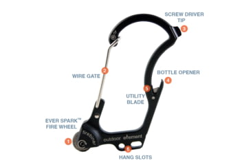 Image of Outdoor Element Firebiner 1, ODE-SPL-FBR-BLK-EZ