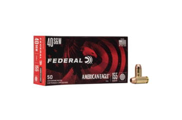 Image of Federal American Eagle Handgun Ammunition .40 S&amp;W 155 gr FMJ 1160 fps 1000/ct 9D7539D8, FAAE40R2C
