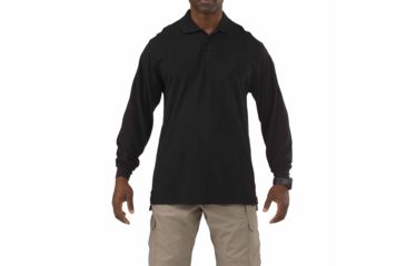 Image of 5.11 Tactical Professional Long Sleeve Polo - Men's, 4XL, Tall, Black, 42056T-019-4XL
