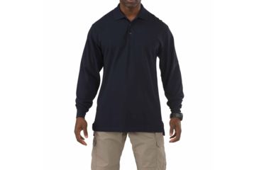 Image of 5.11 Tactical Professional Long Sleeve Polo - Men's, Large, Regular, Dark Navy, 42056-724-L